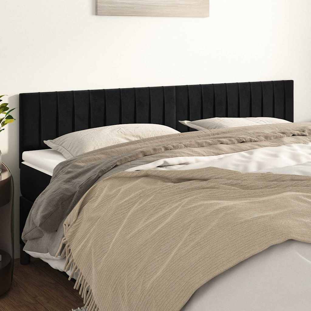 Kopfteile Schwarz 160x5x78/88 cm Samt