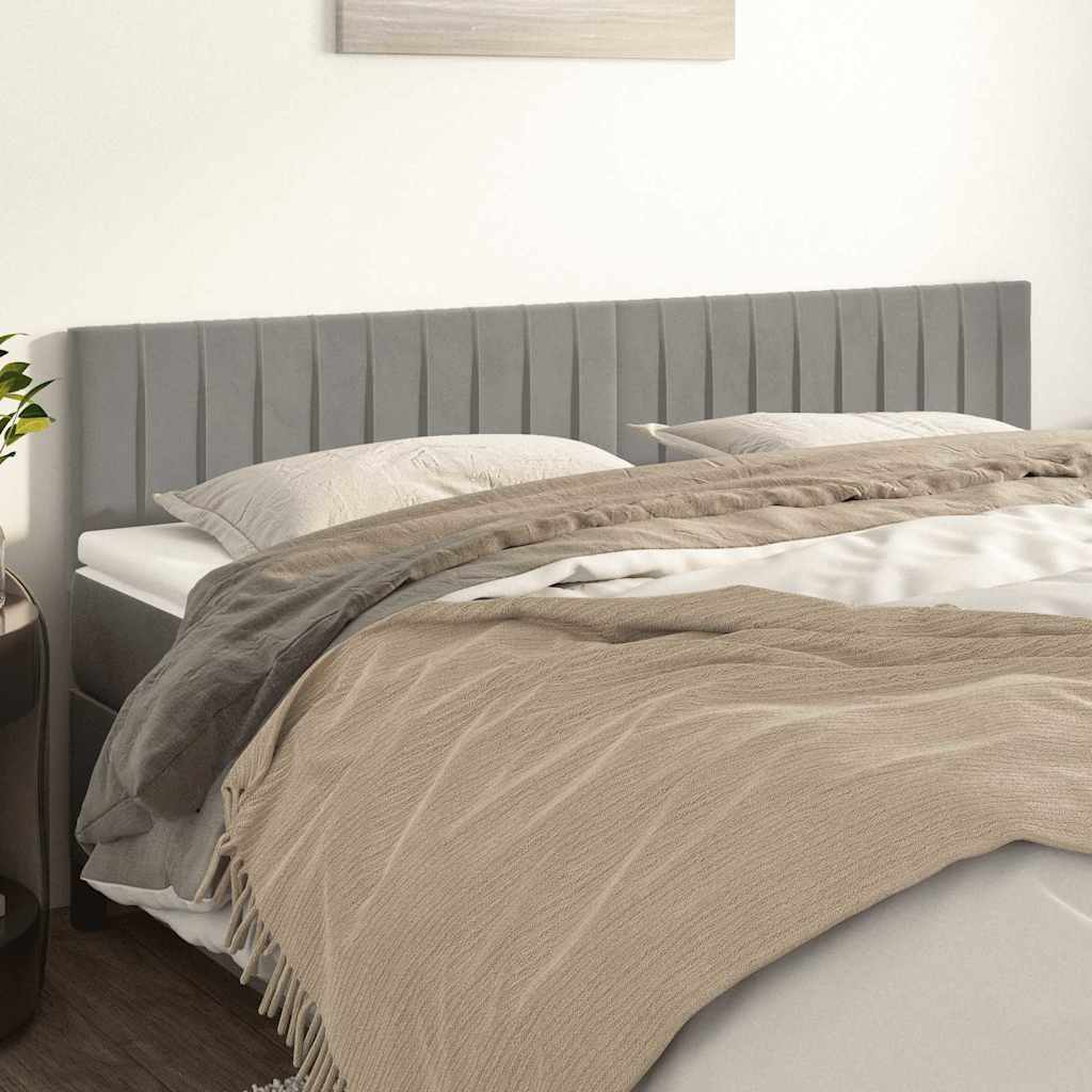 Kopfteile Hellgrau 180x5x78/88 cm Samt
