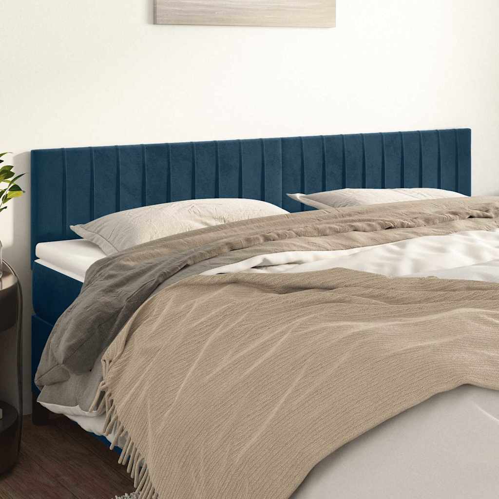 Kopfteile Dunkelblau 180x5x78/88 cm Samt