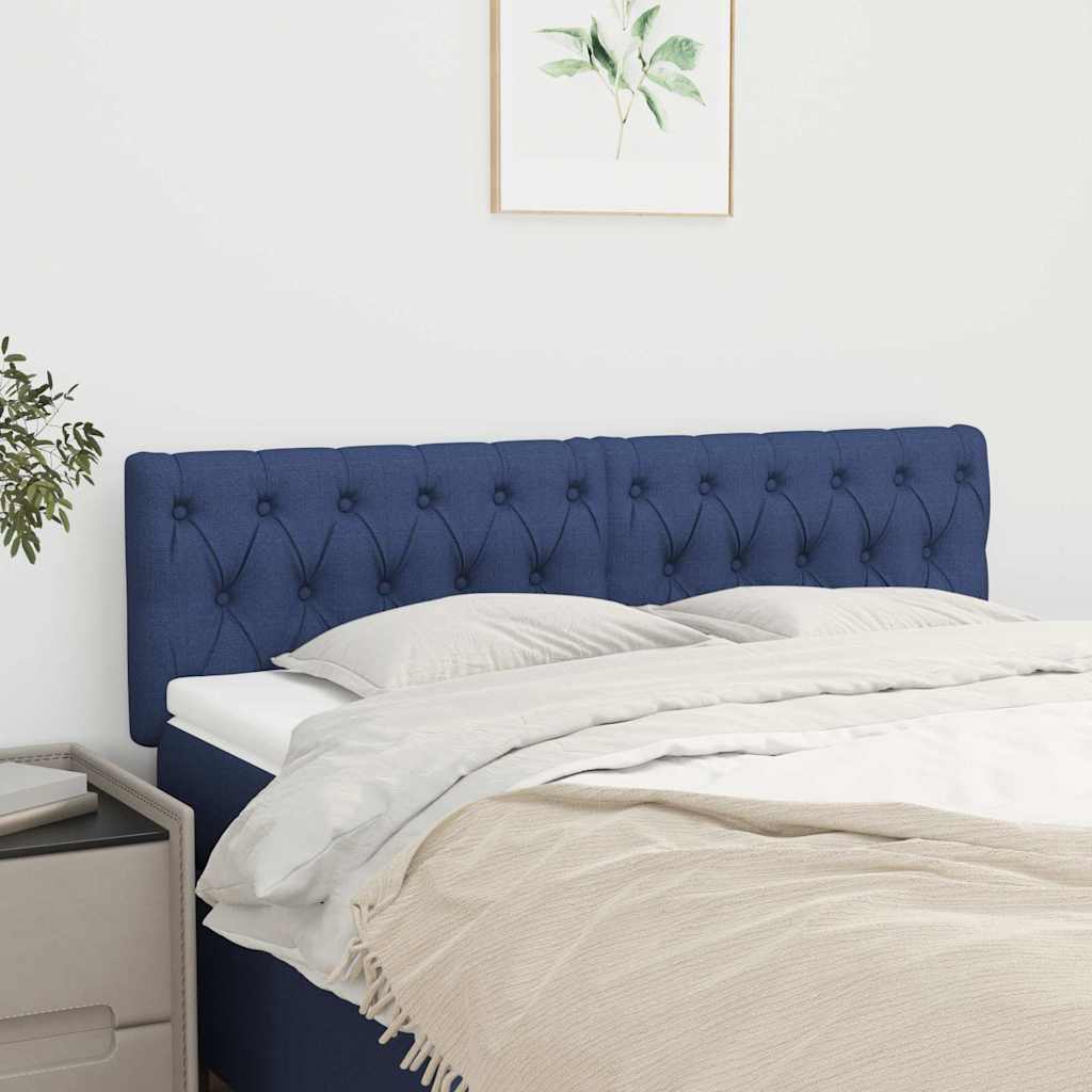Kopfteile Blau 144x7x78/88 cm Stoff