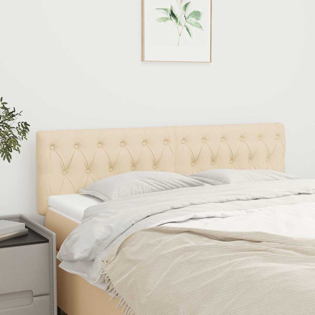 Kopfteile Creme 160x7x78/88 cm Stoff