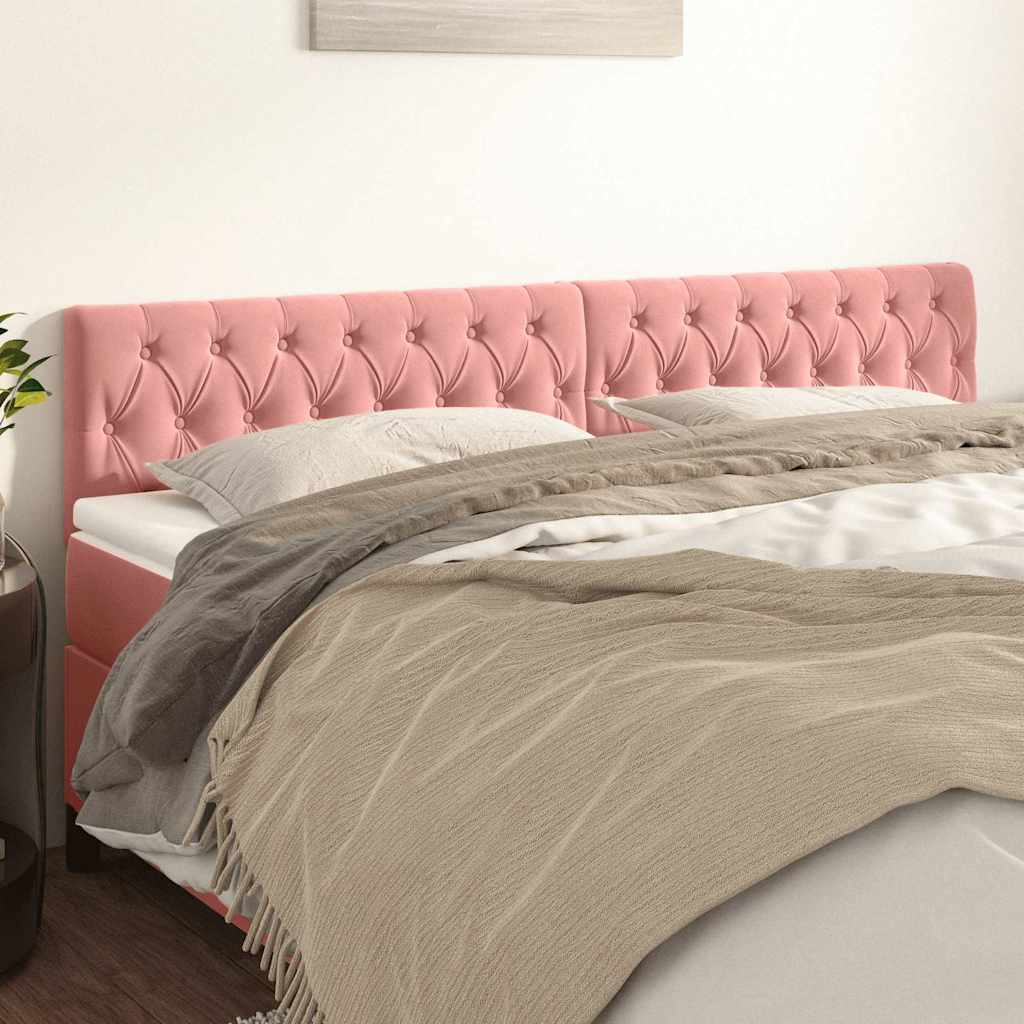 Kopfteile Rosa 200x7x78/88 cm Samt