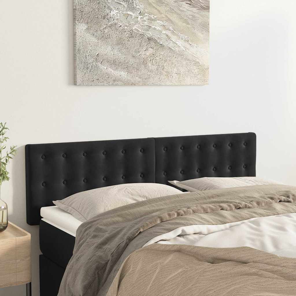 Kopfteile Schwarz 144x5x78/88 cm Samt