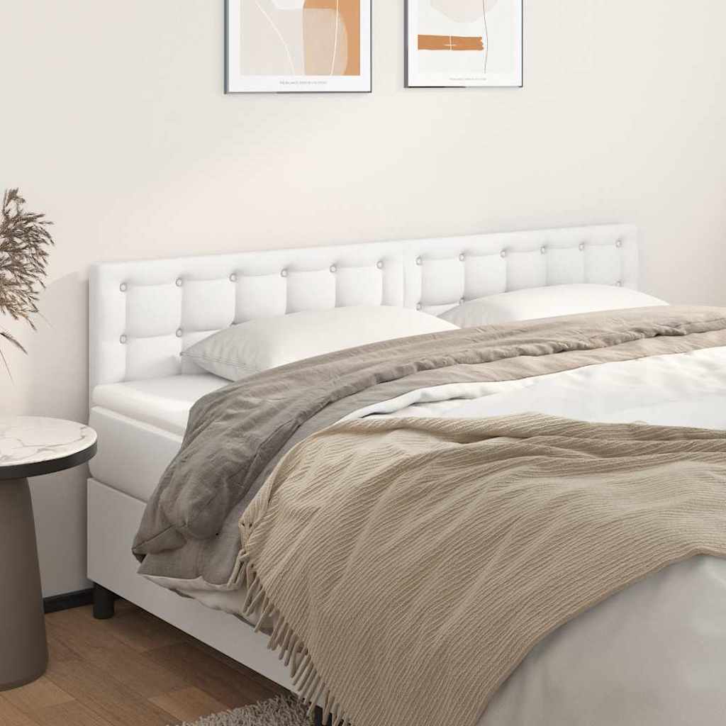 Kopfteile Weiß 160x5x78/88 cm Kunstleder