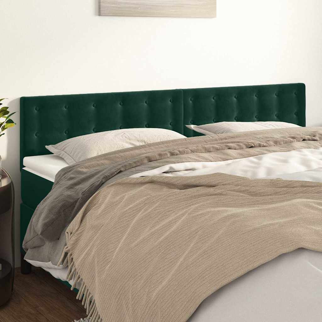 Kopfteile Dunkelgrün 180x5x78/88 cm Samt