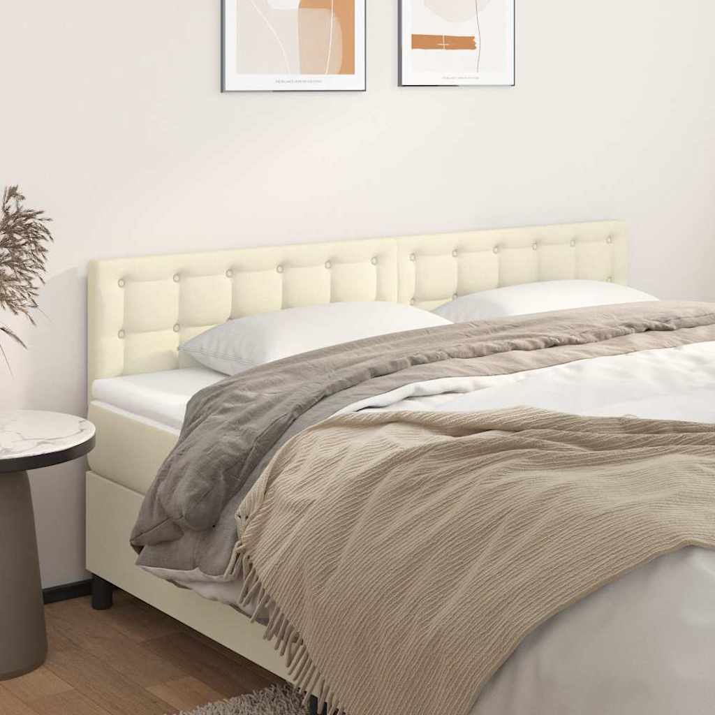 Kopfteile Creme 200x5x78/88 cm Kunstleder