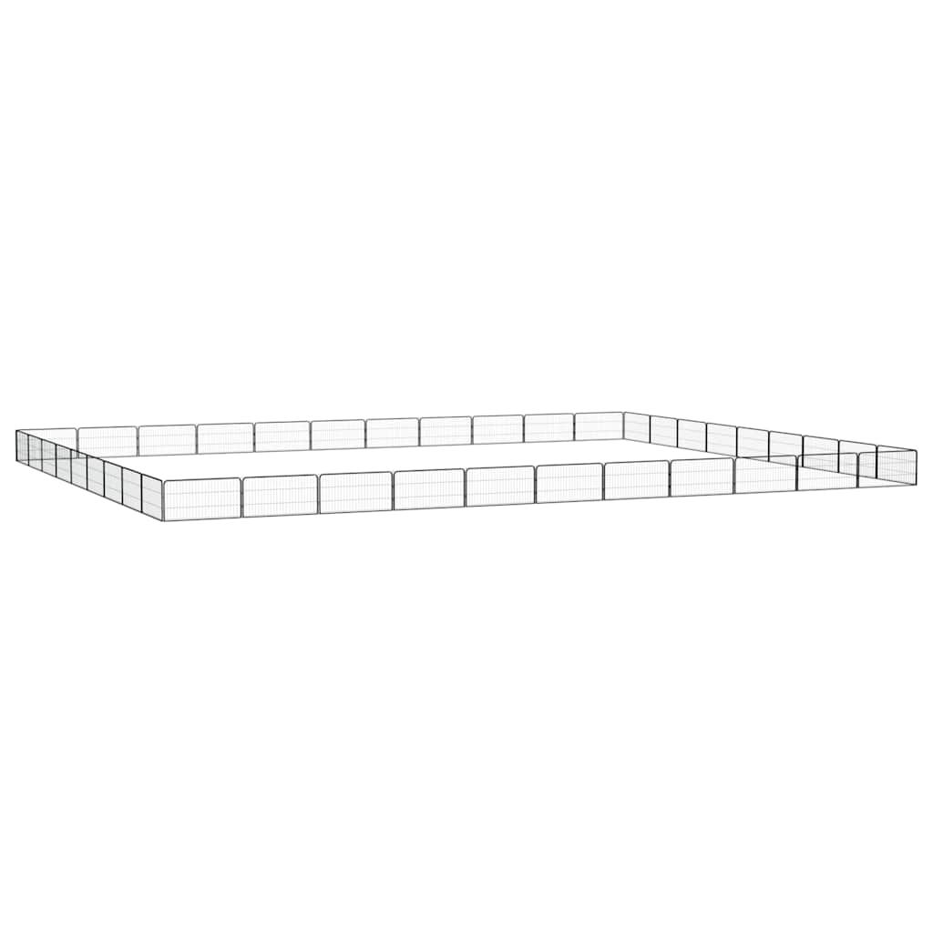 40-tlg. Hundelaufstall Schwarz 100x50cm Stahl Pulverbeschichtet