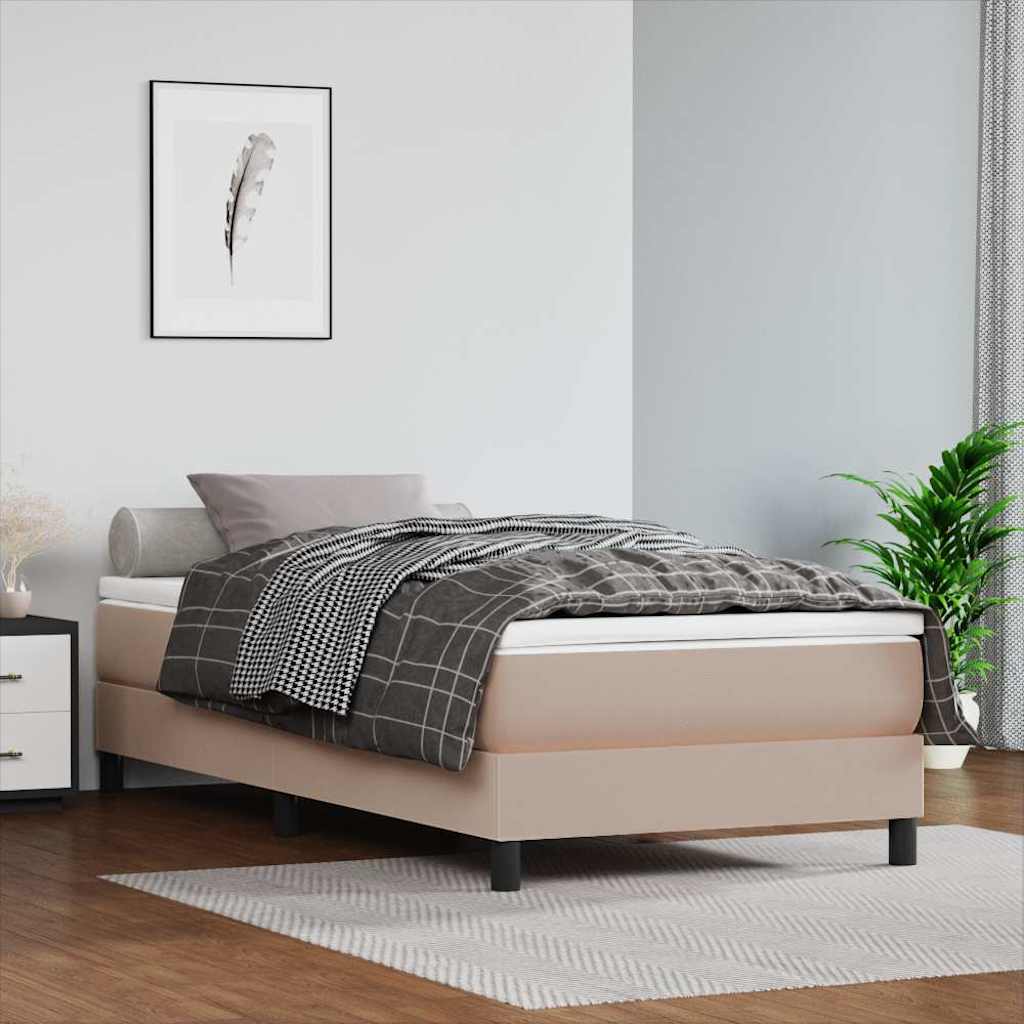 Taschenfederkernmatratze Mittel Cappuccino 80x200x20 cm Kunstleder