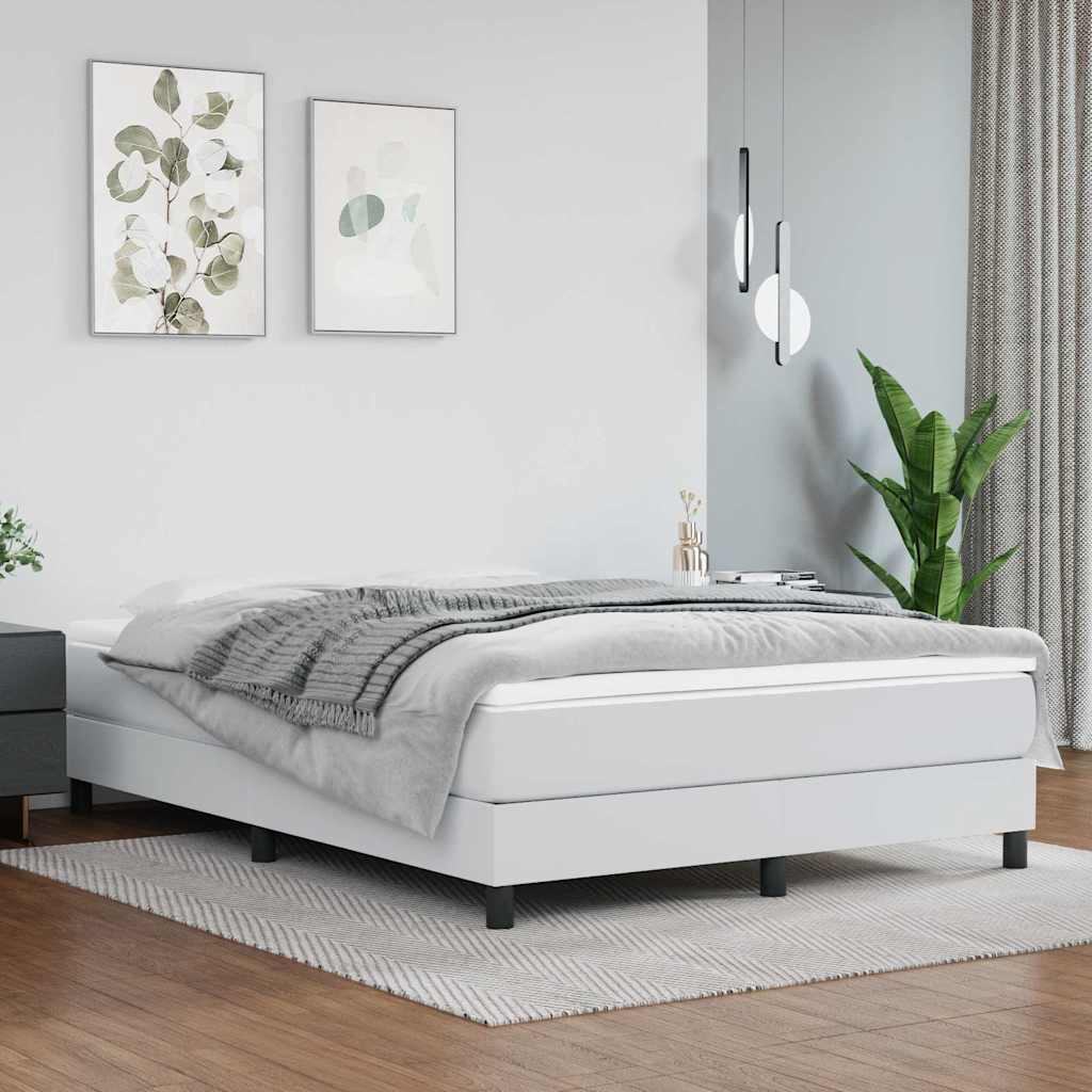 Taschenfederkernmatratze Mittel Weiß 140x190x20 cm Kunstleder