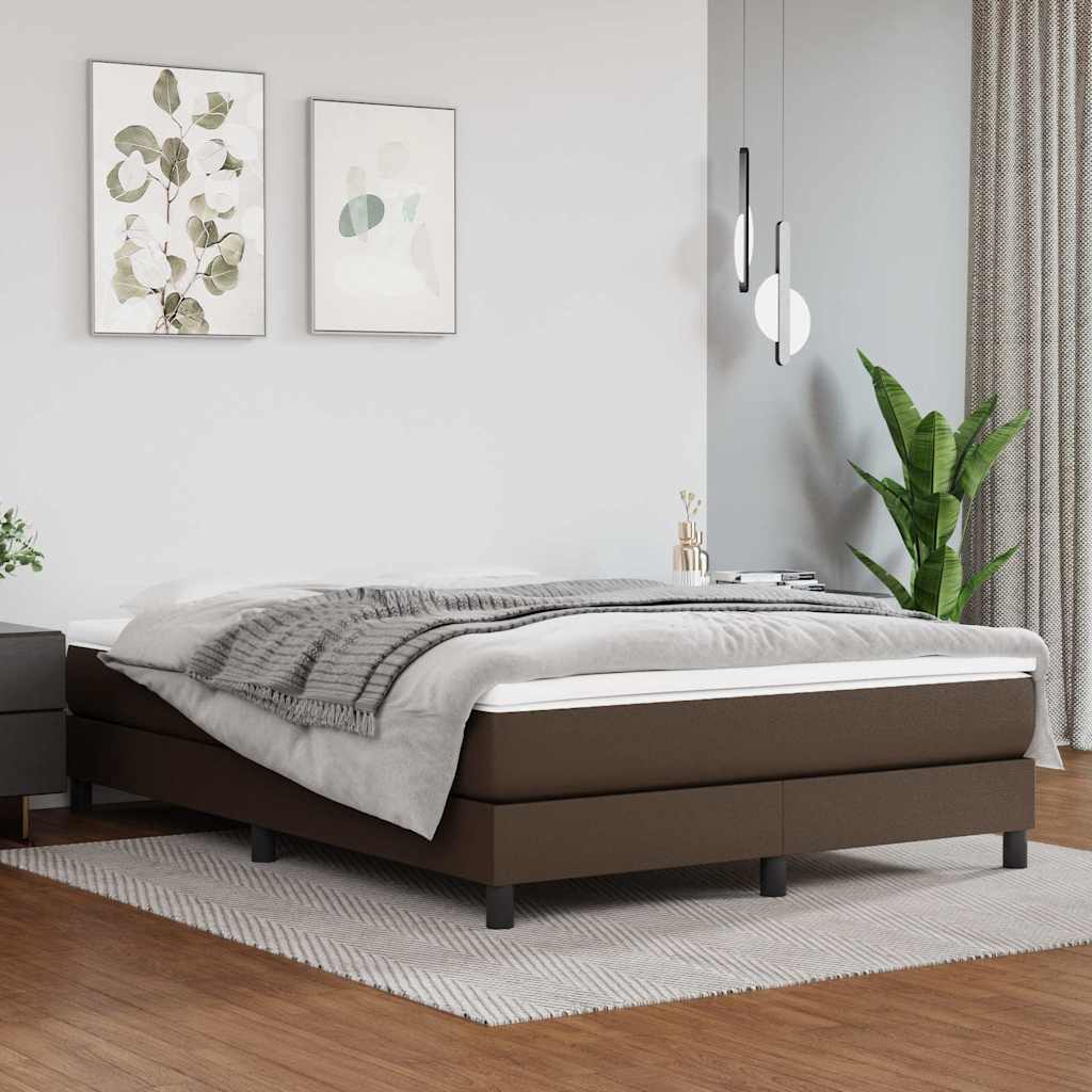 Taschenfederkernmatratze Mittel Braun 140x190x20 cm Kunstleder