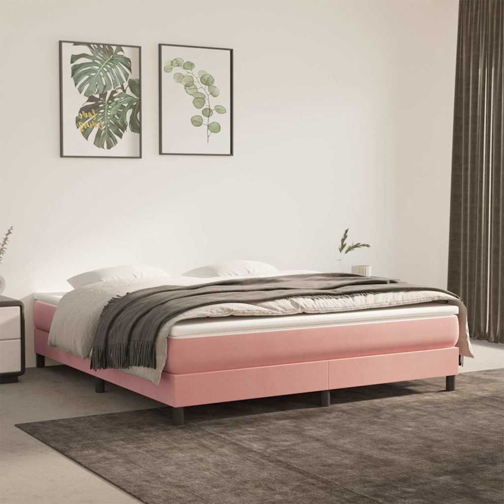 Taschenfederkernmatratze Mittel Rosa 160x200x20 cm Samt