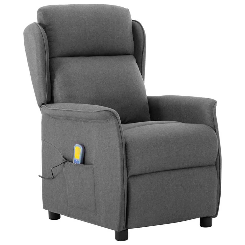 Massagesessel Hellgrau 93,5 x 67,5 x 101,5 cm Stoff