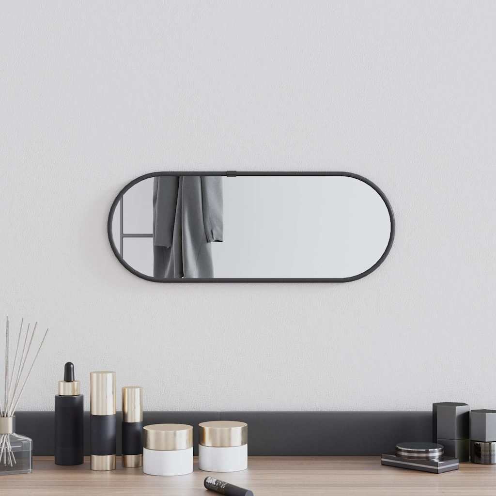 Wandspiegel Schwarz 40x15 cm Oval