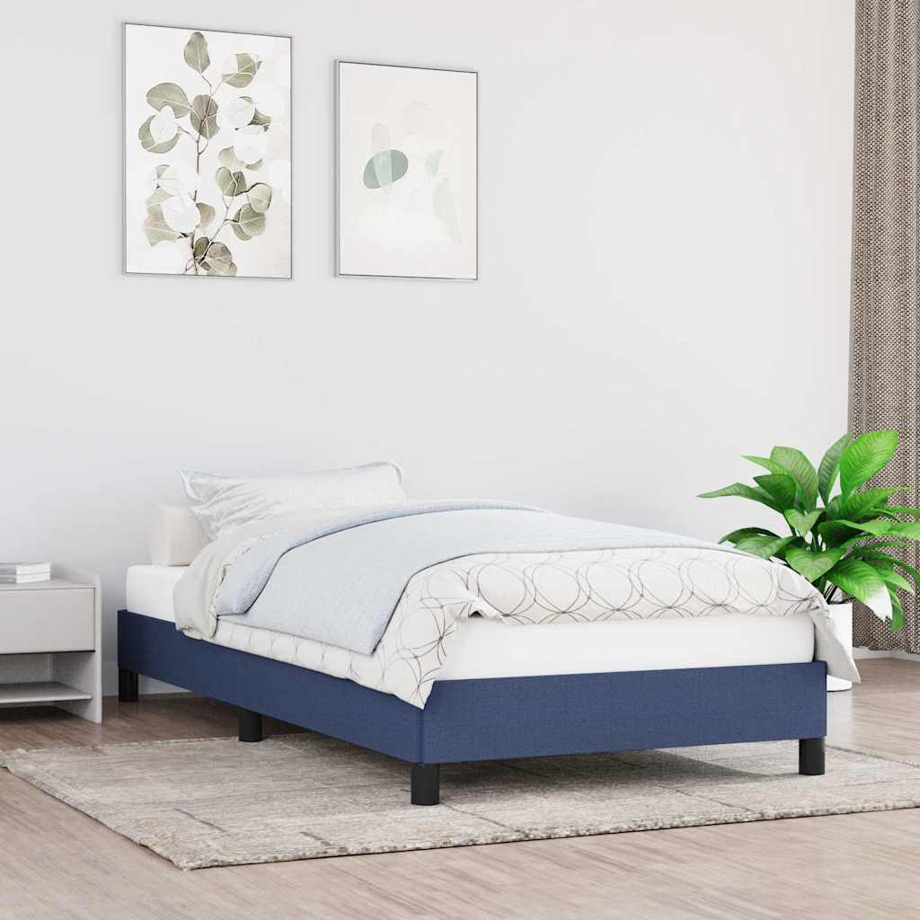 Bettgestell ohne Matratze Blau 100x200 cm Stoff