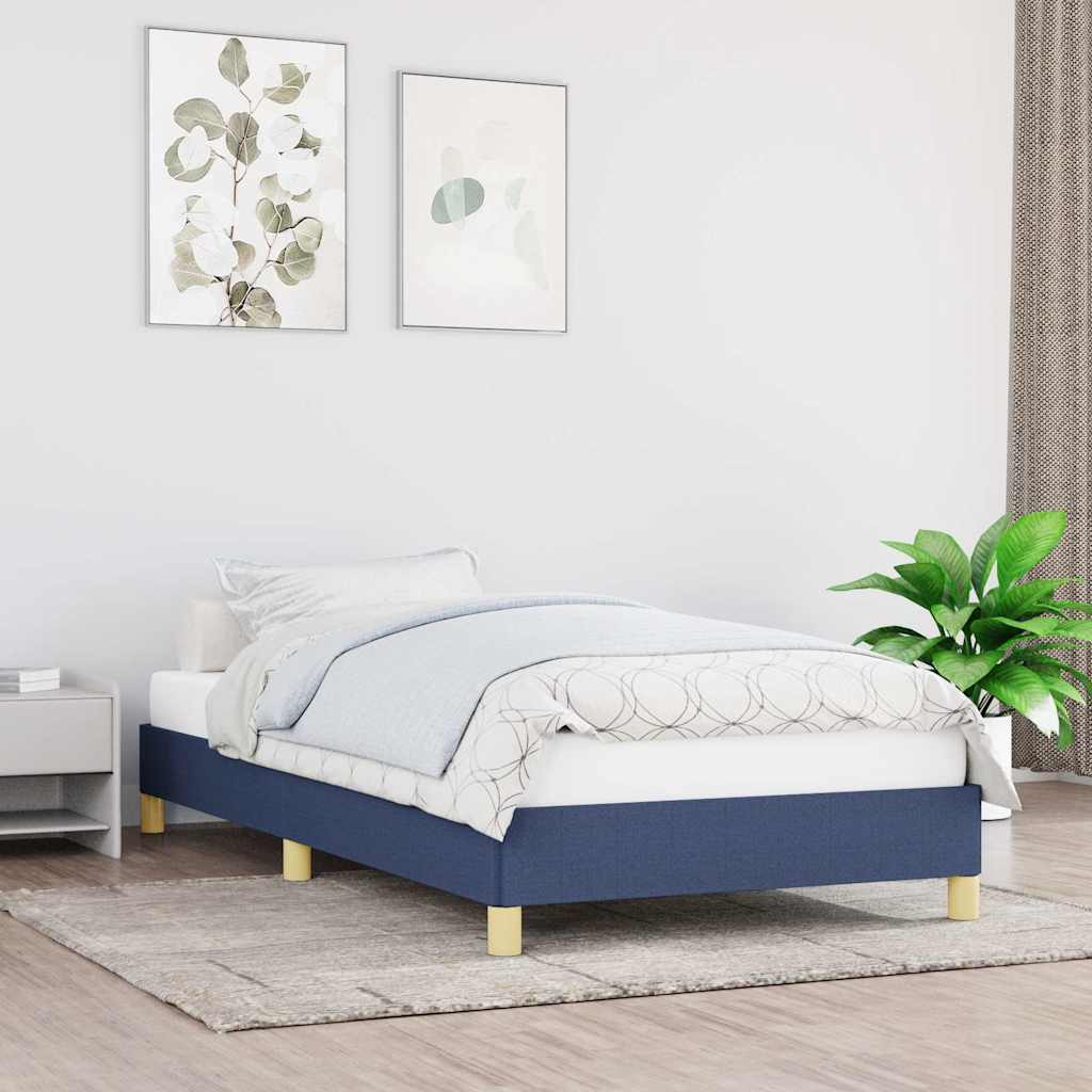 Bettgestell ohne Matratze Blau 100x200 cm Stoff