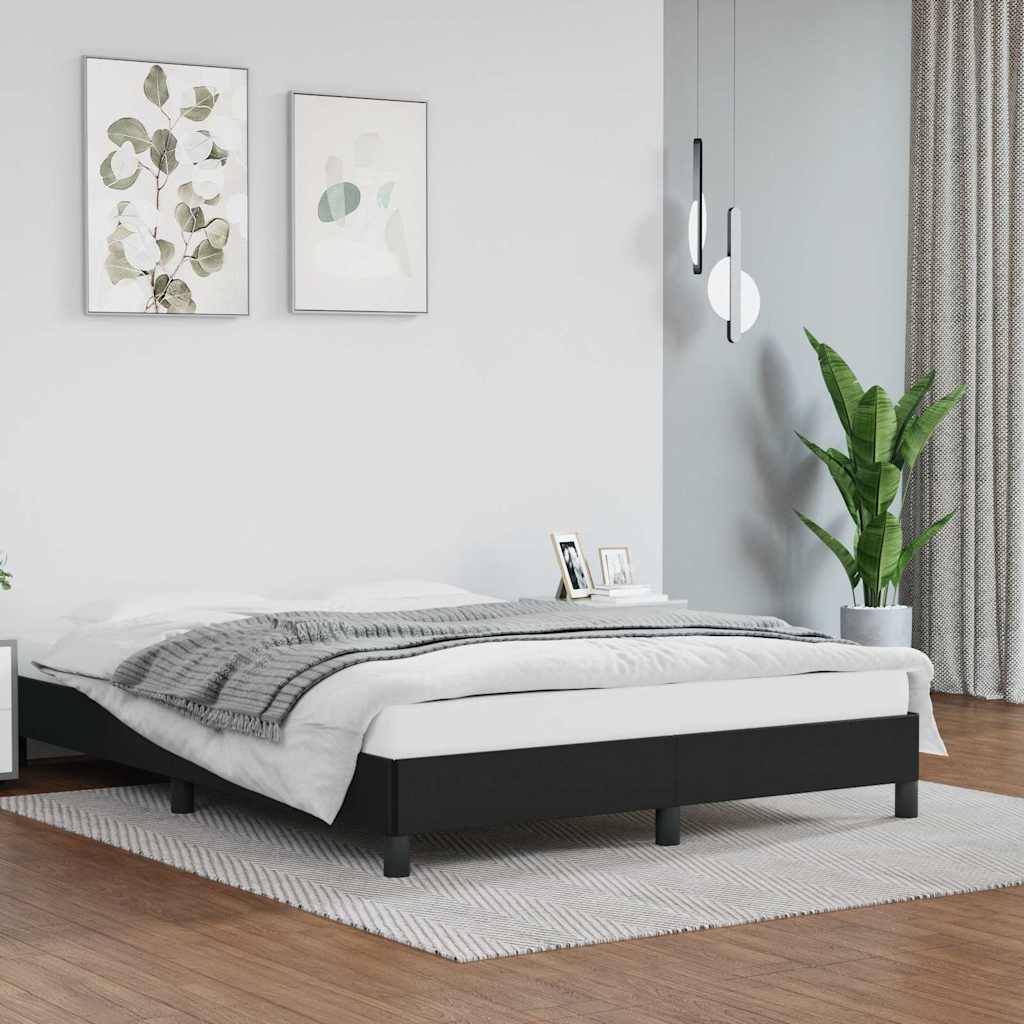 Bettgestell Schwarz 140x190 cm Kunstleder