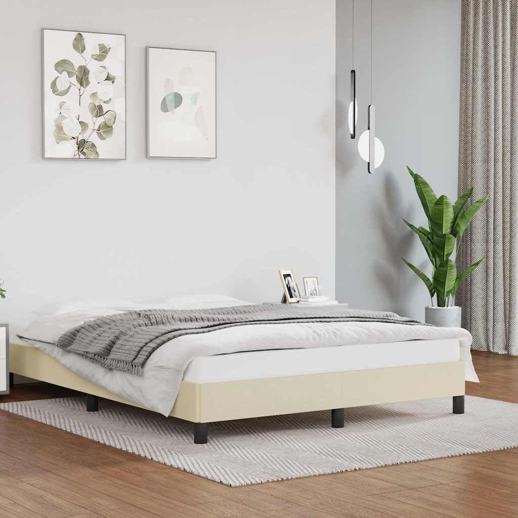 Bettgestell Creme 140x200 cm Kunstleder