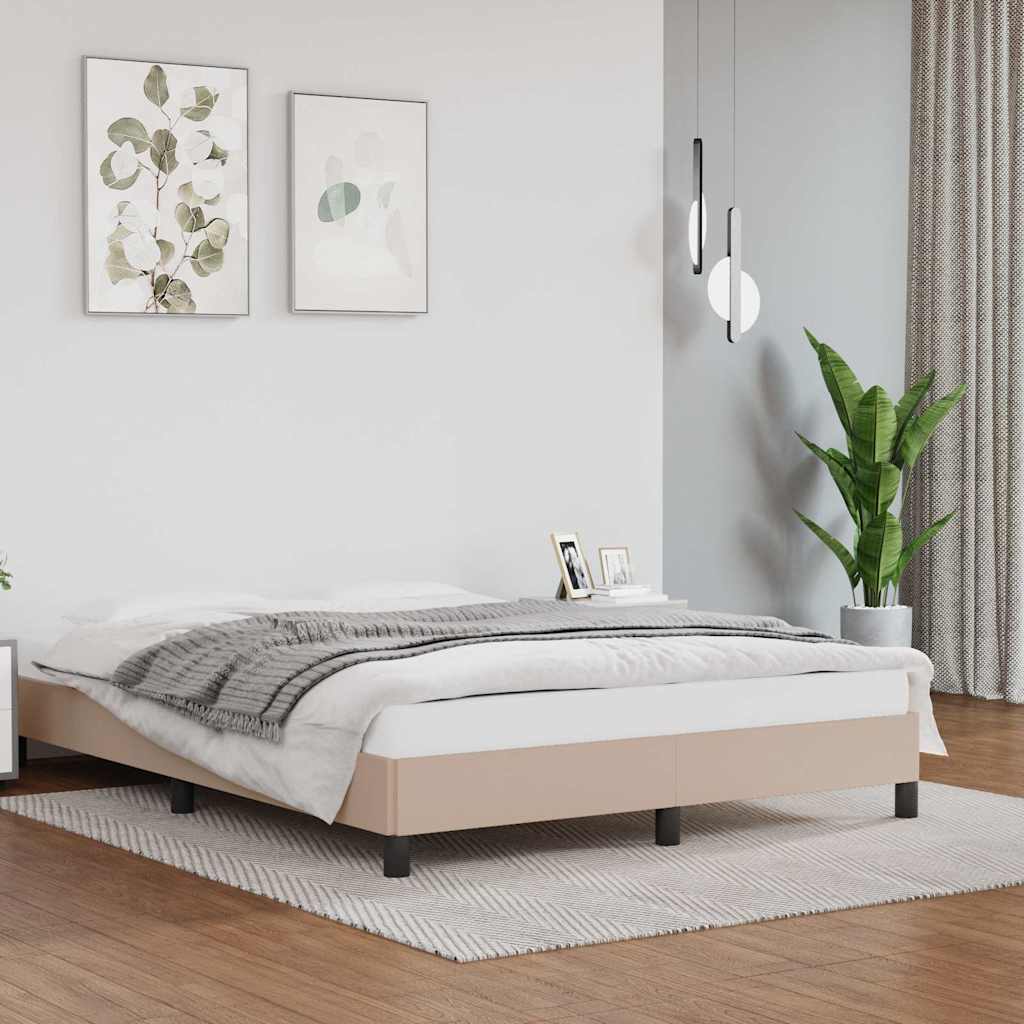 Bettgestell Cappuccino-Braun 140x200 cm Kunstleder