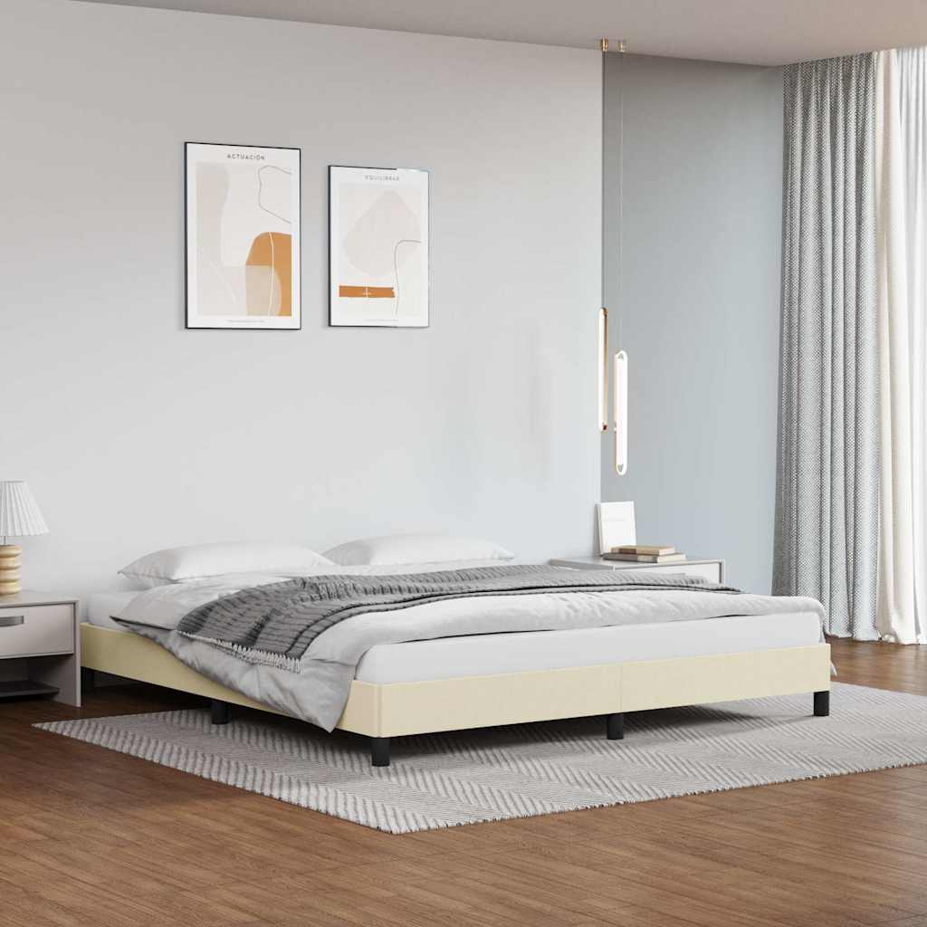 Bettgestell Creme 160x200 cm Kunstleder