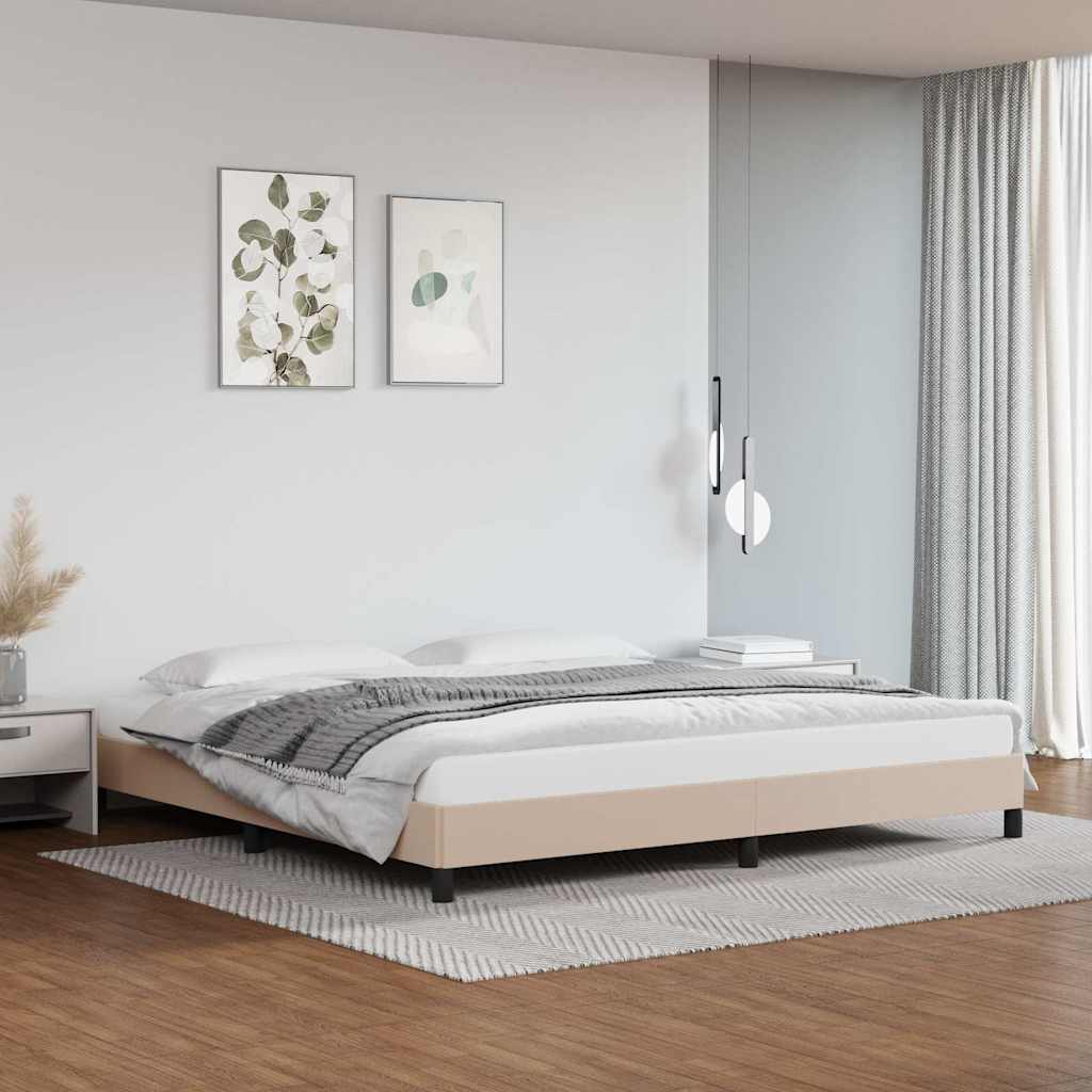 Bettgestell Cappuccino-Braun 200x200 cm Kunstleder