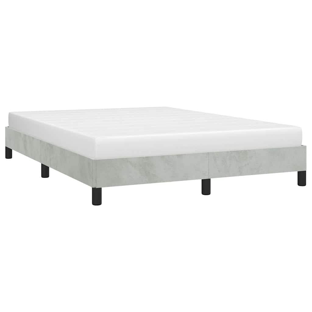 Bettgestell ohne Matratze Hellgrau 137x190 cm Vollvelours