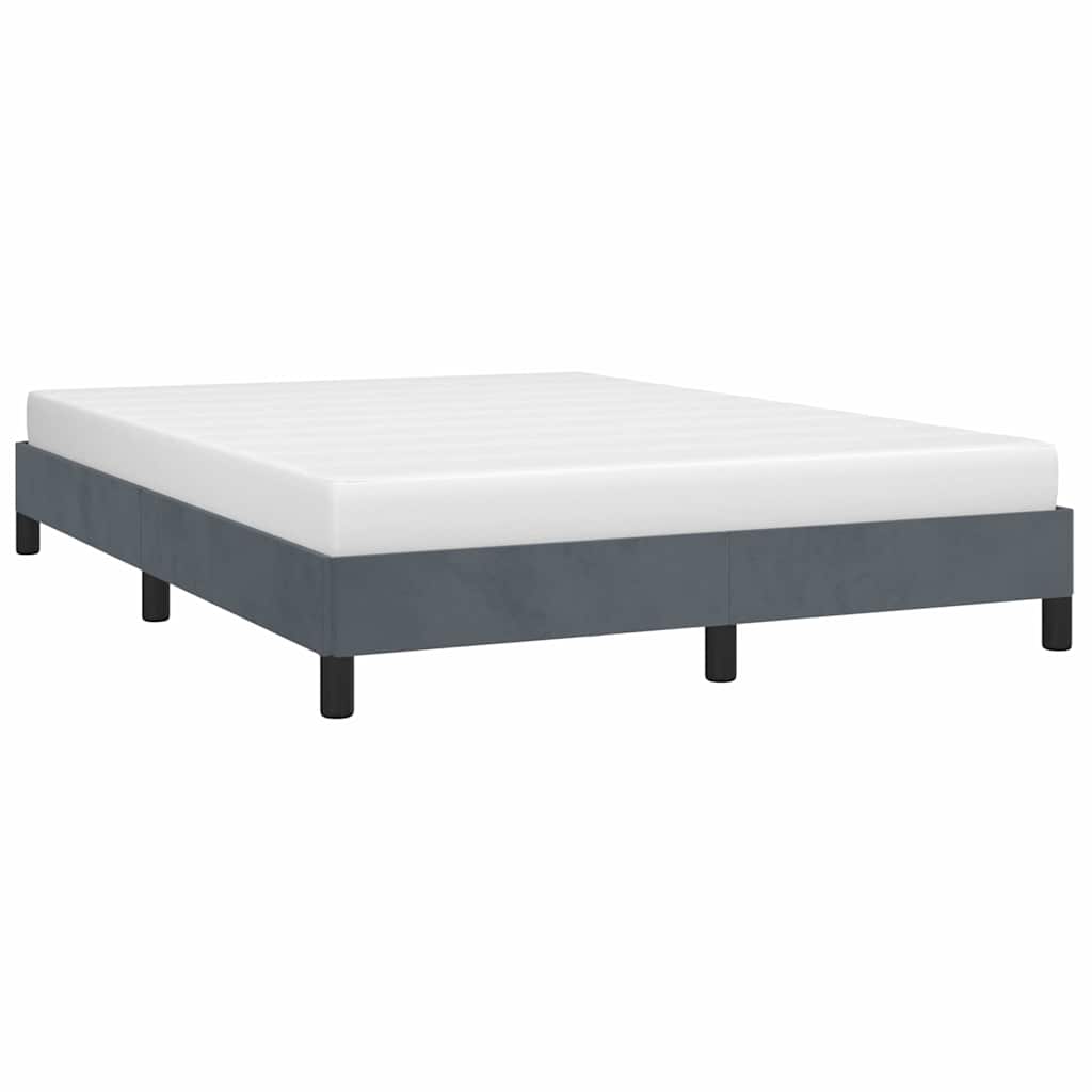 Bettgestell ohne Matratze Dunkelgrau 137x190 cm Vollvelours