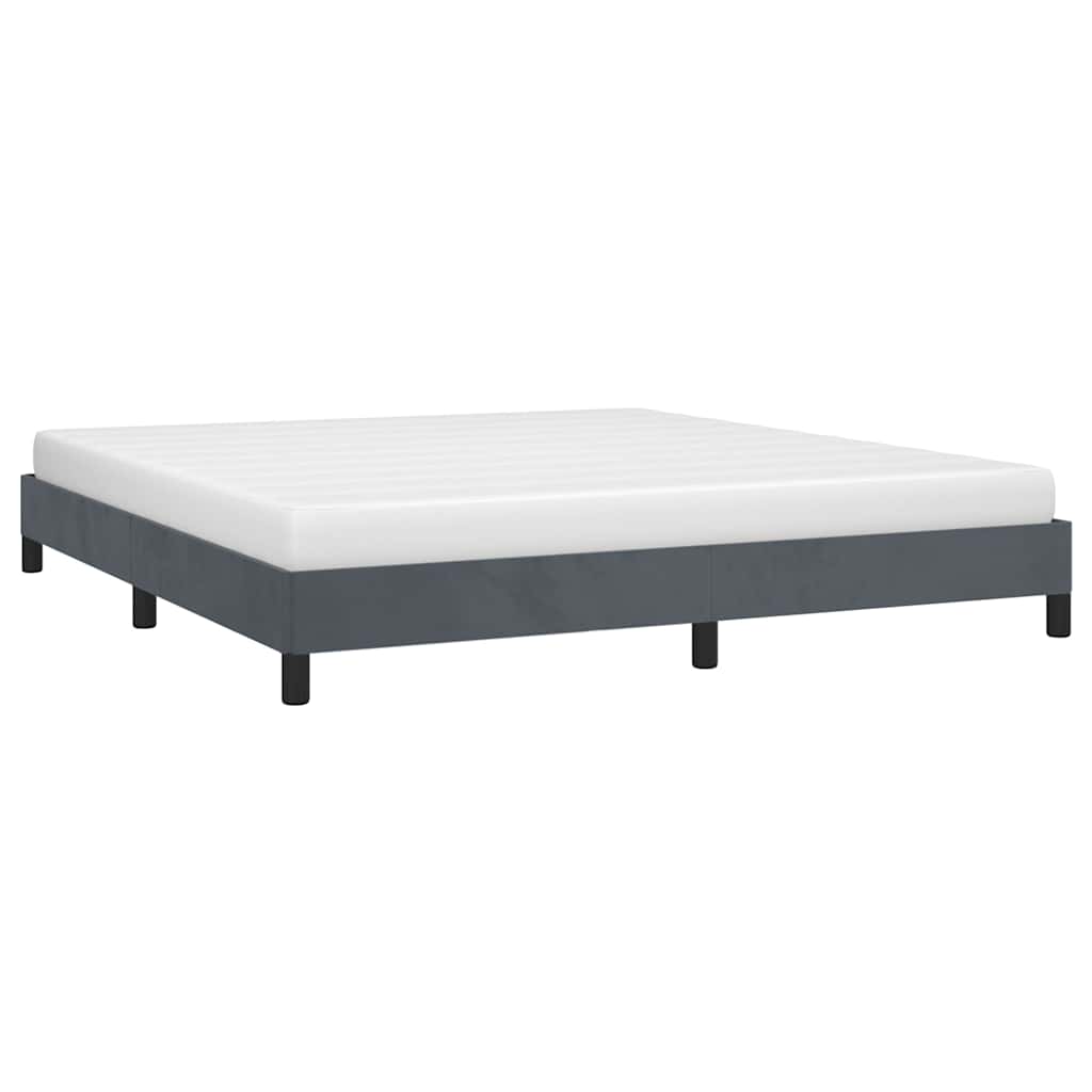 Bettgestell ohne Matratze Dunkelgrau 193x203 cm King Samt