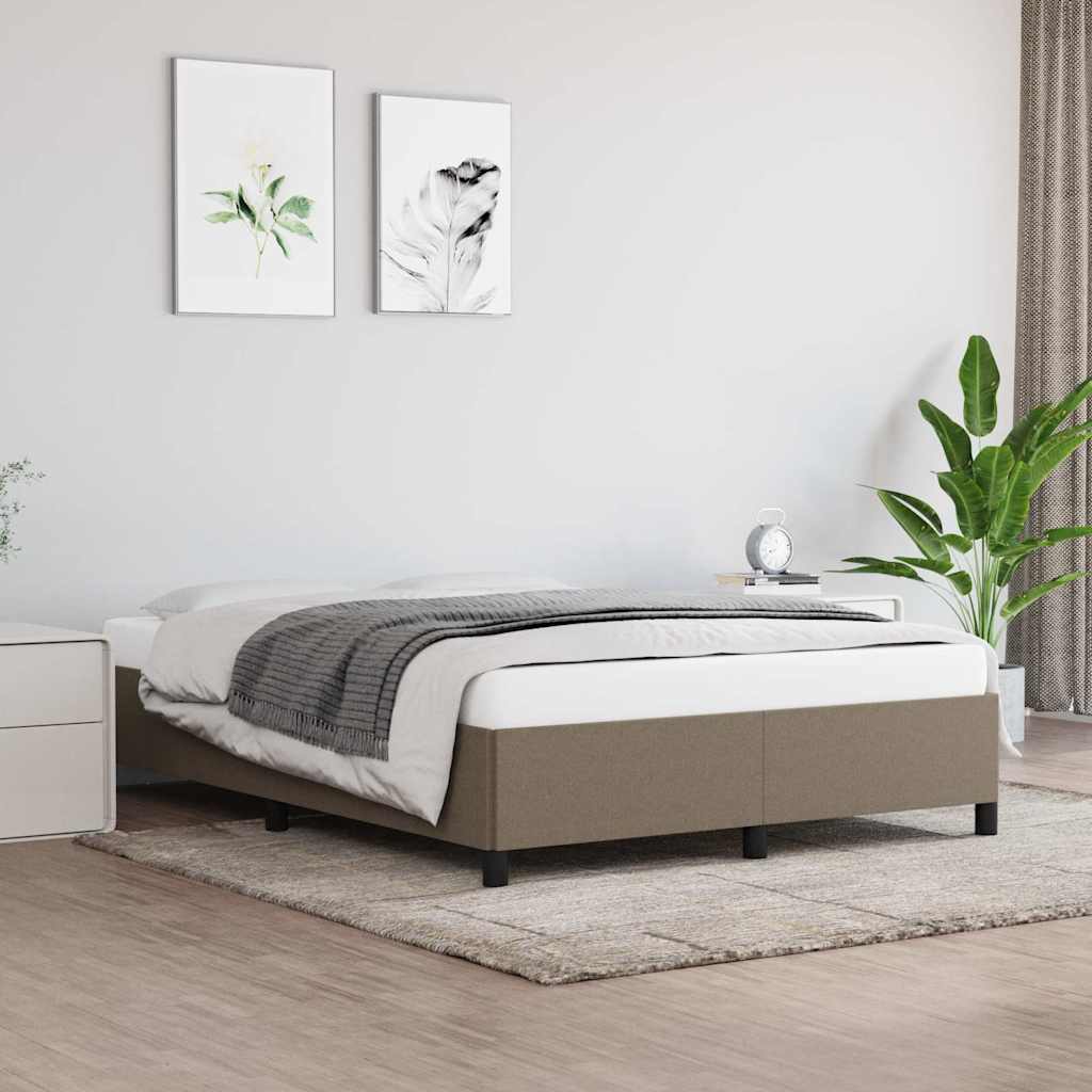 Bettgestell ohne Matratze Taupe 140x190 cm Stoff