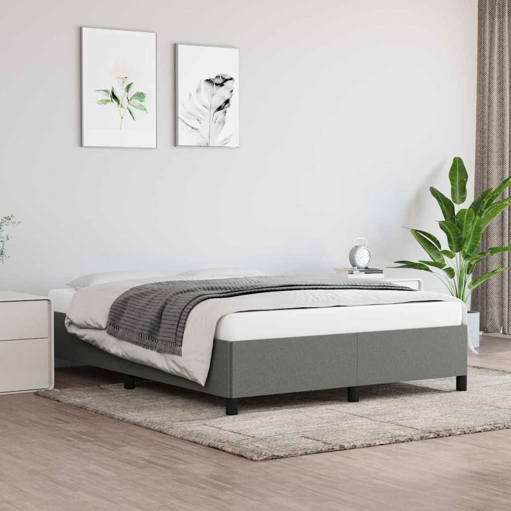 Bettgestell ohne Matratze Dunkelgrau 140x200 cm Stoff
