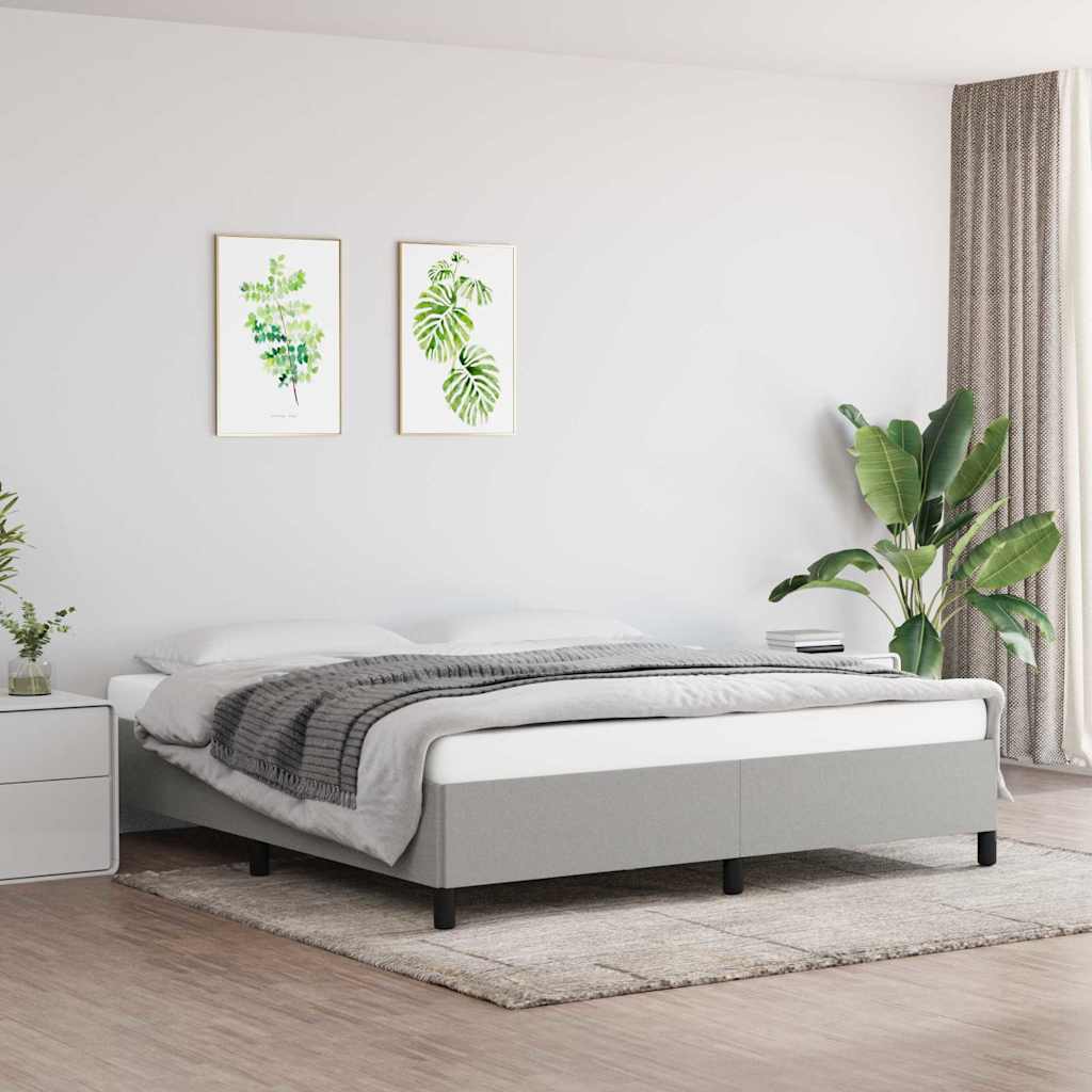 Bettgestell ohne Matratze Hellgrau 180x200 cm Stoff