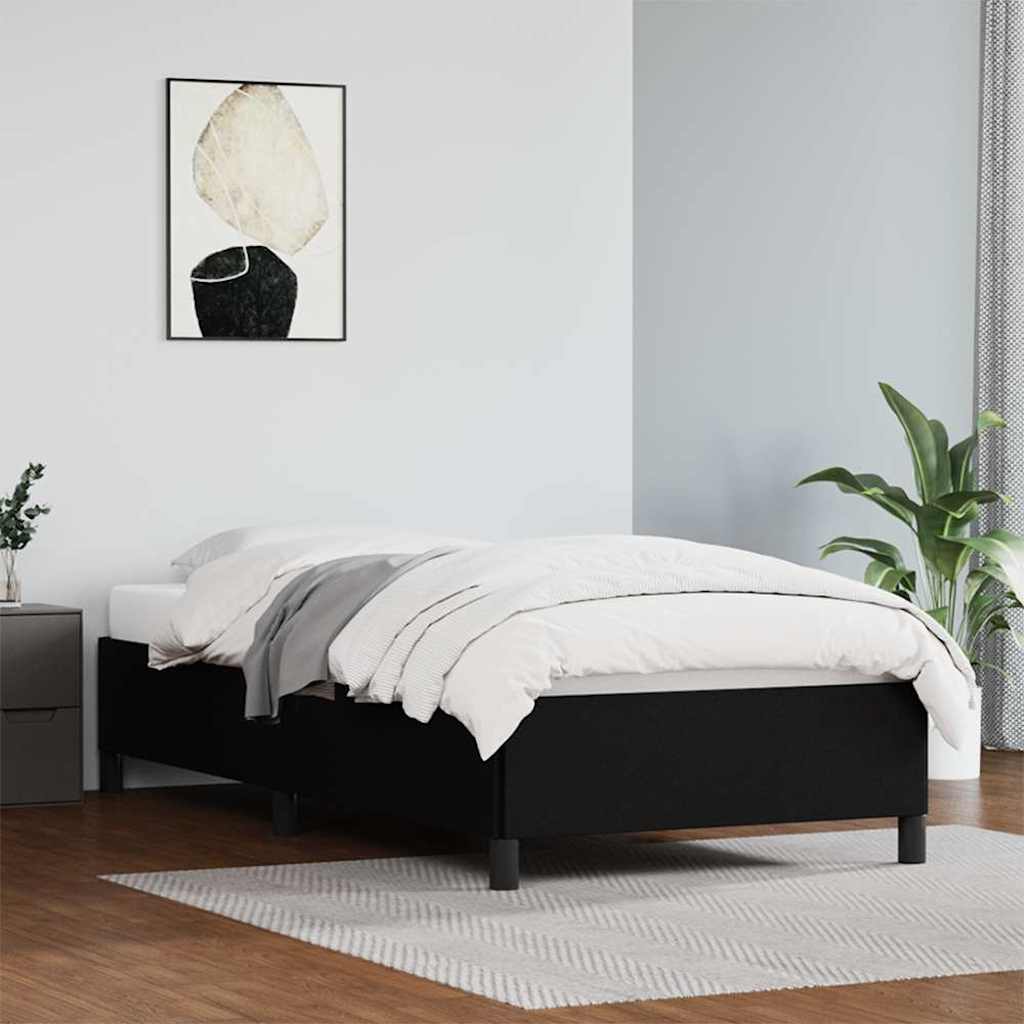 Bettgestell Schwarz 80x200 cm Kunstleder