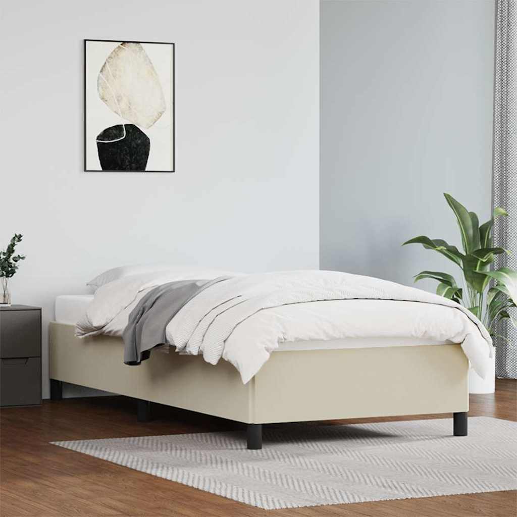 Bettgestell Creme 80x200 cm Kunstleder