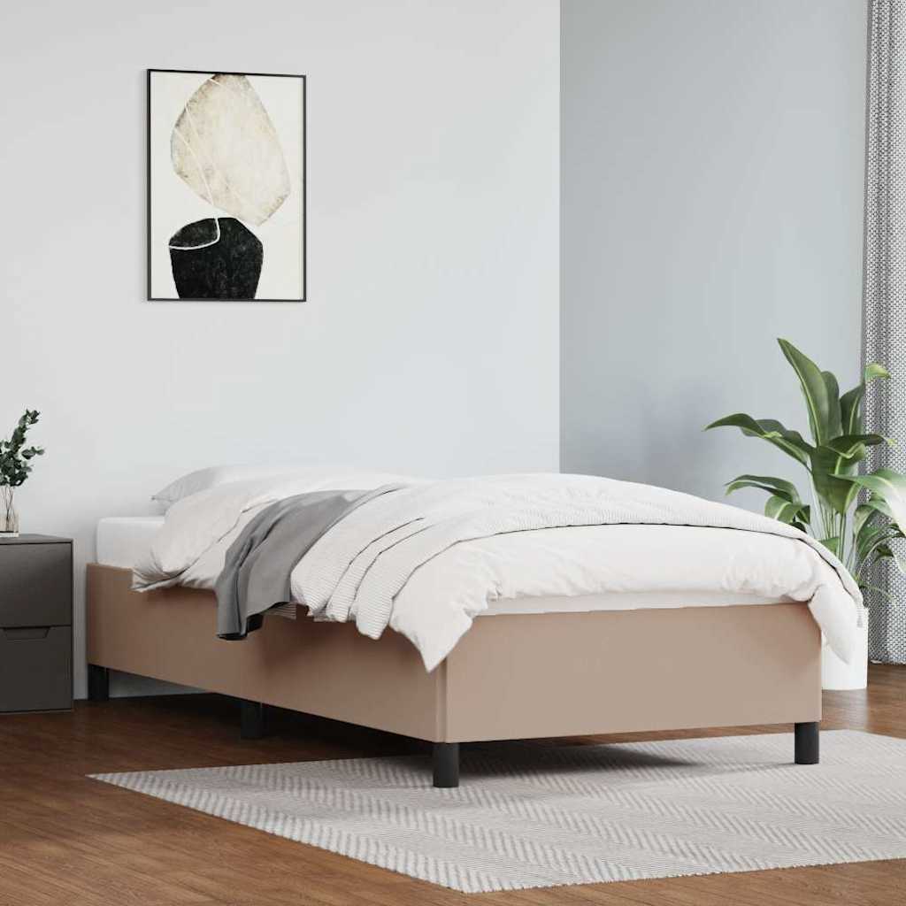 Bettgestell ohne Matratze Cappuccino-Braun 80x200 cm Kunstleder