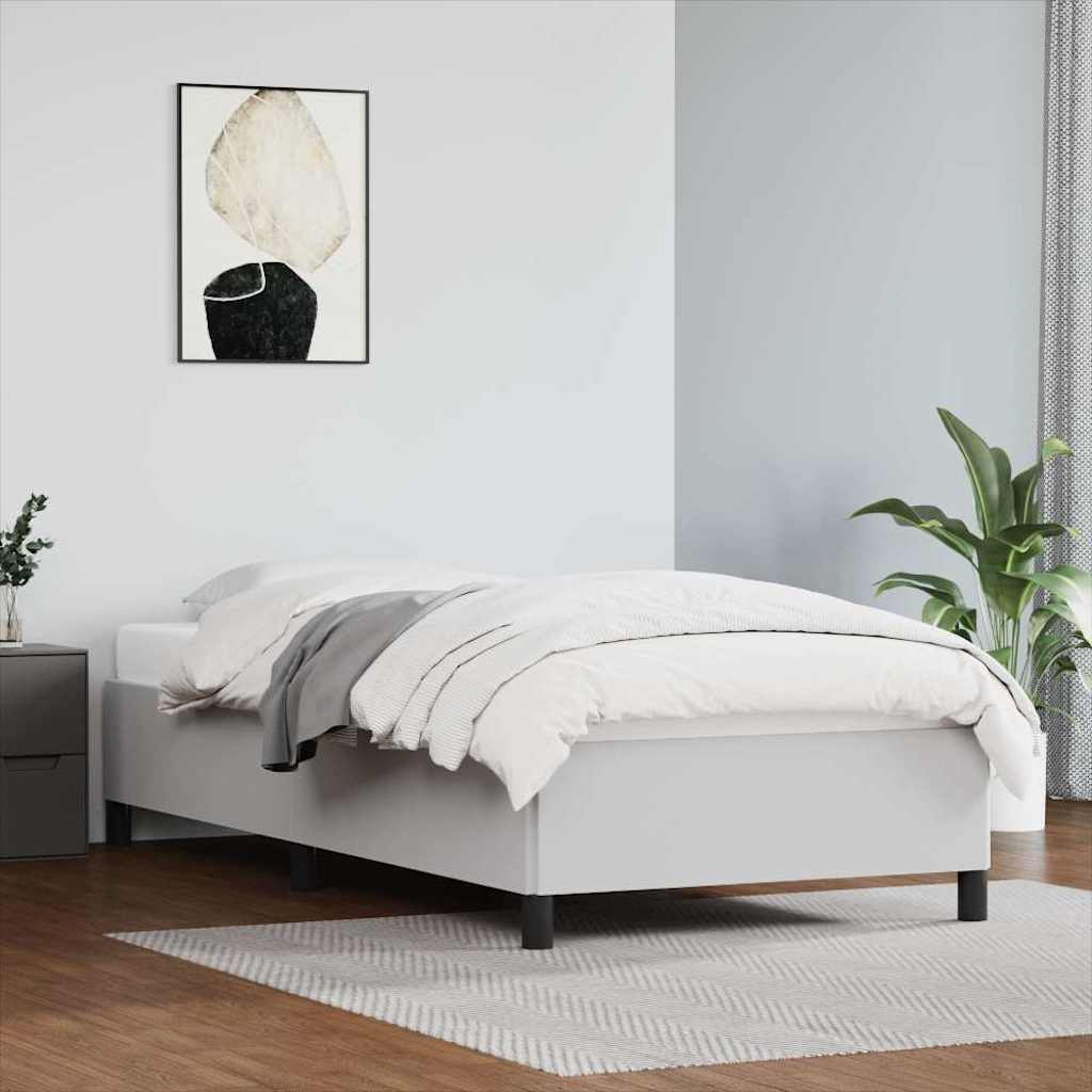 Bettgestell ohne Matratze Weiß 90x190 cm Kunstleder