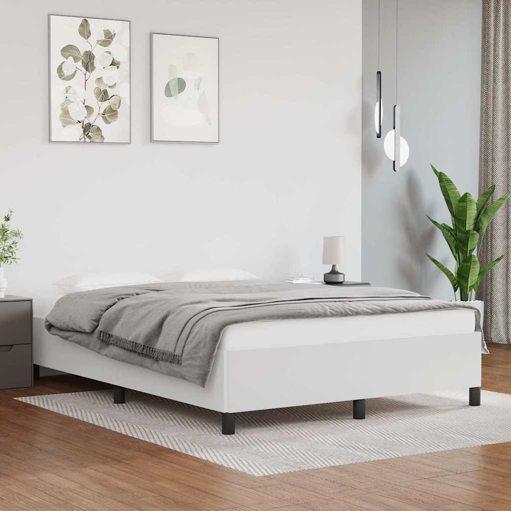 Bettgestell ohne Matratze Weiß 140x190 cm Kunstleder