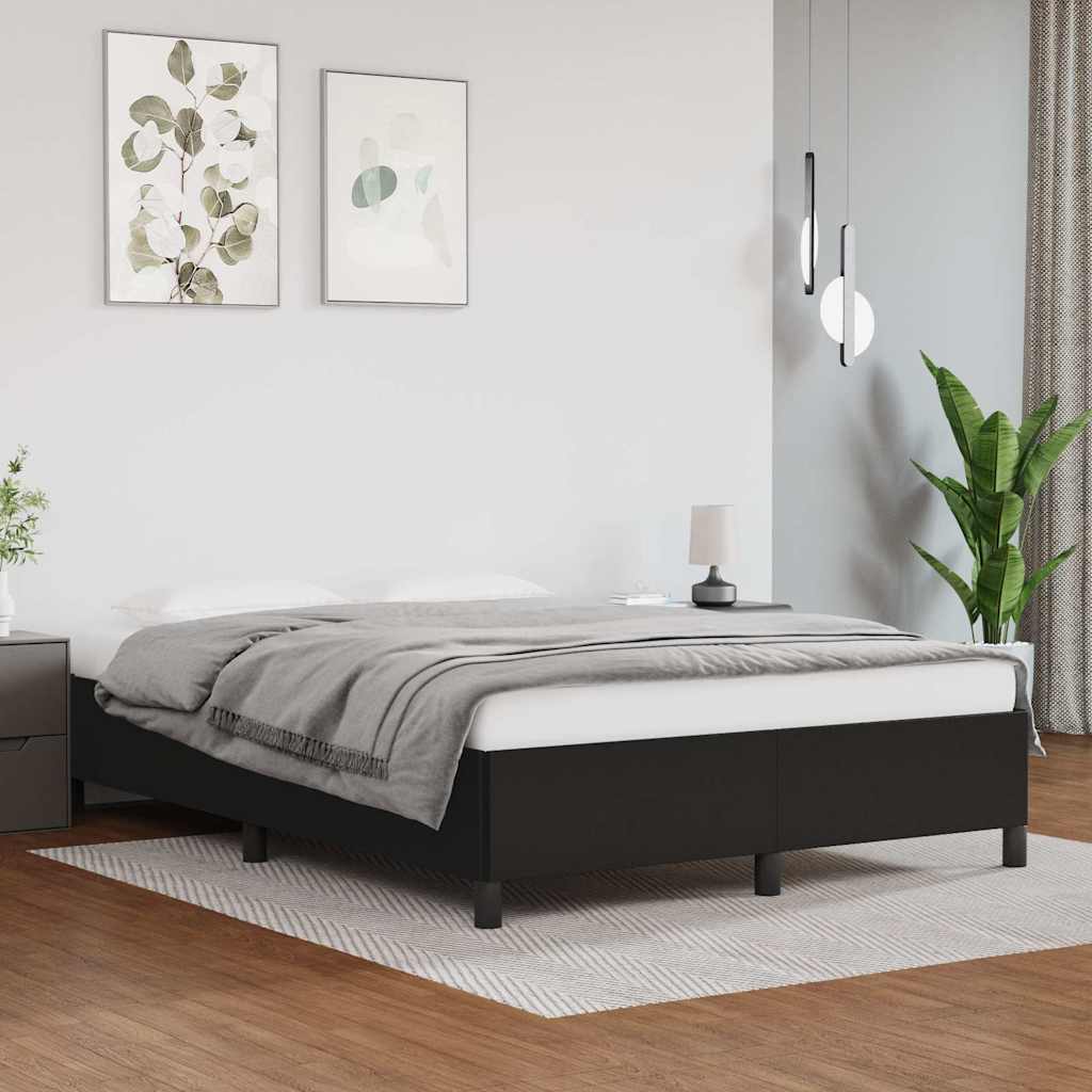Bettgestell ohne Matratze Schwarz 140x200 cm Kunstleder