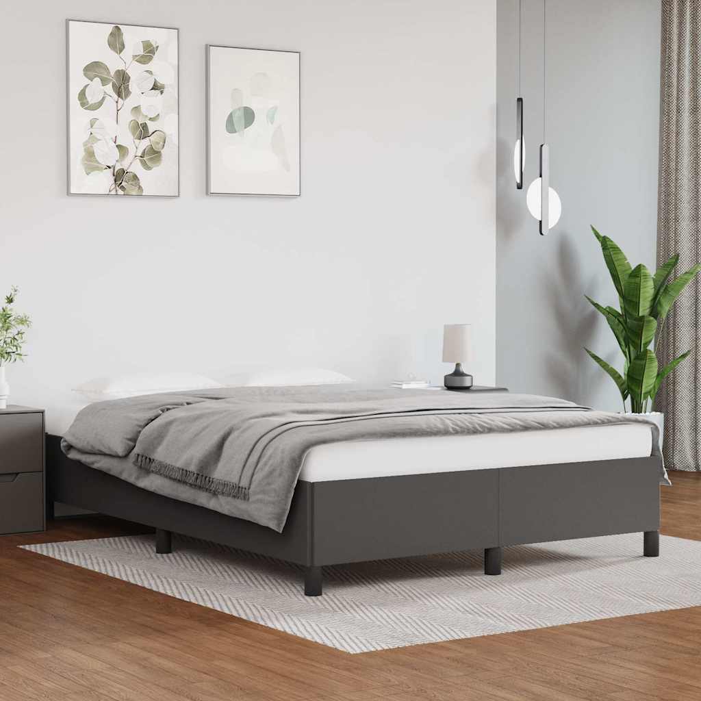 Bettgestell ohne Matratze Grau 140x200 cm Kunstleder