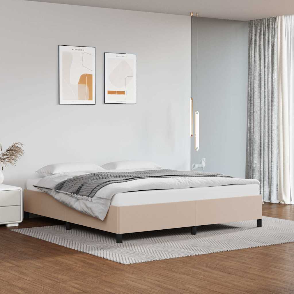 Bettgestell ohne Matratze Cappuccino-Braun 160x200 cm Kunstleder