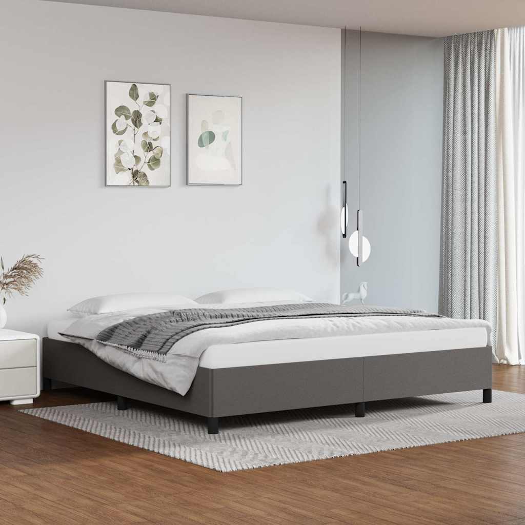 Bettgestell ohne Matratze Grau 200x200 cm Kunstleder