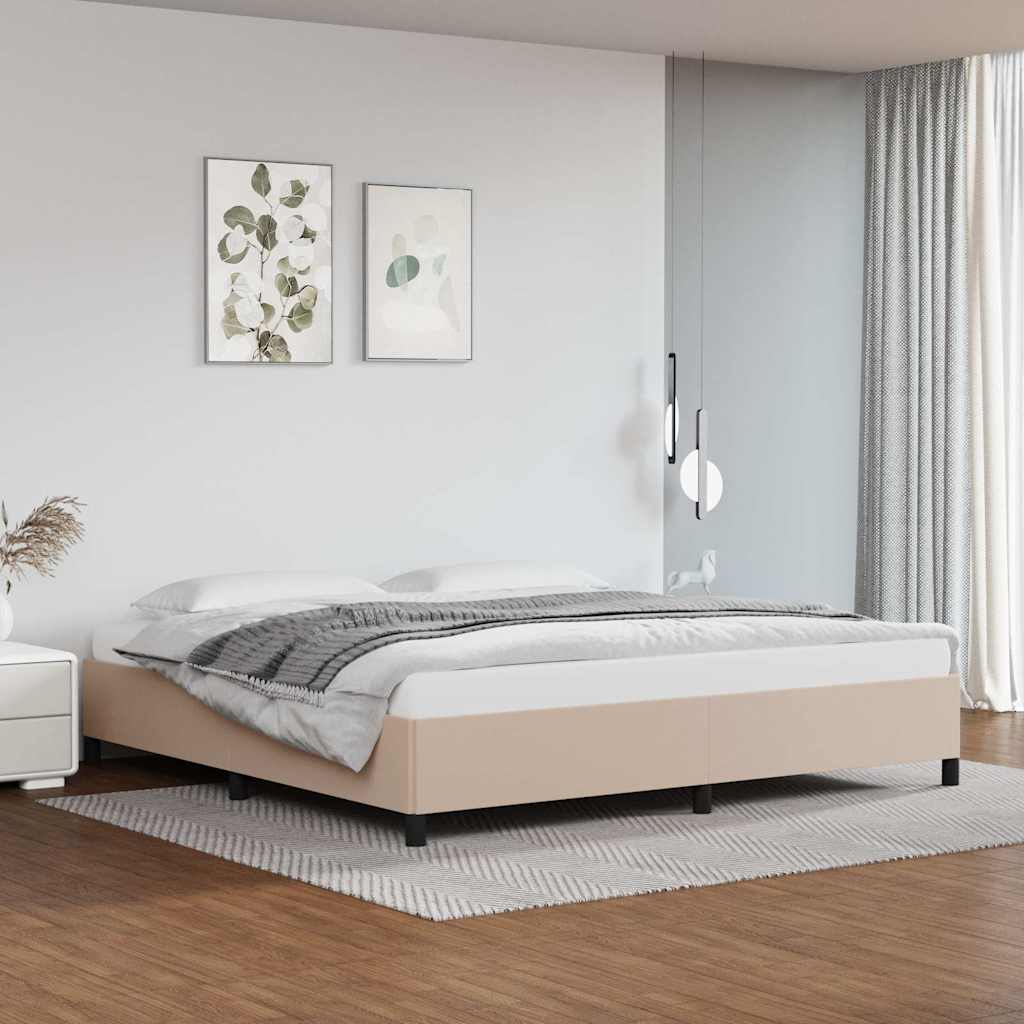 Bettgestell ohne Matratze Cappuccino-Braun 200x200 cm Kunstleder