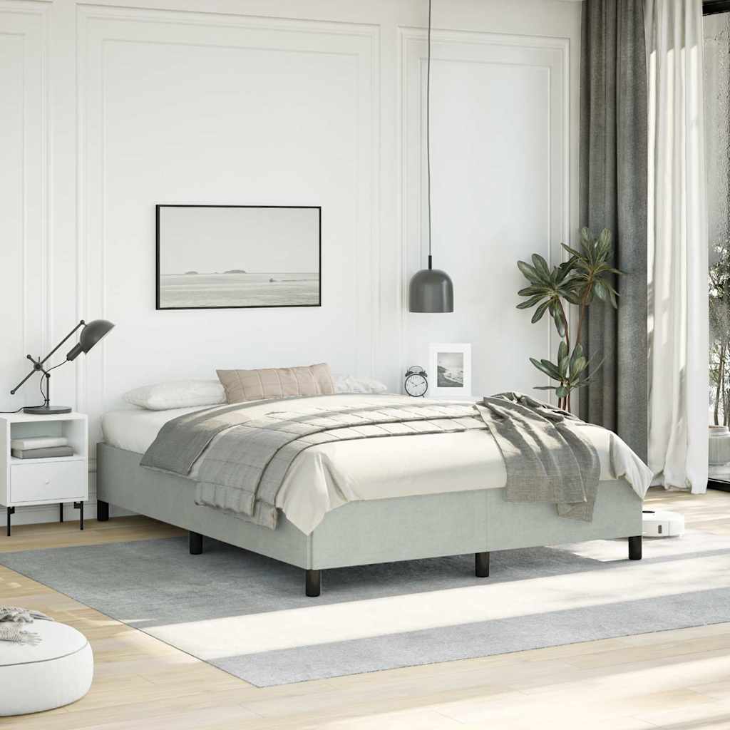 Bettgestell ohne Matratze Hellgrau 152x203 cm Queen-Size Samt