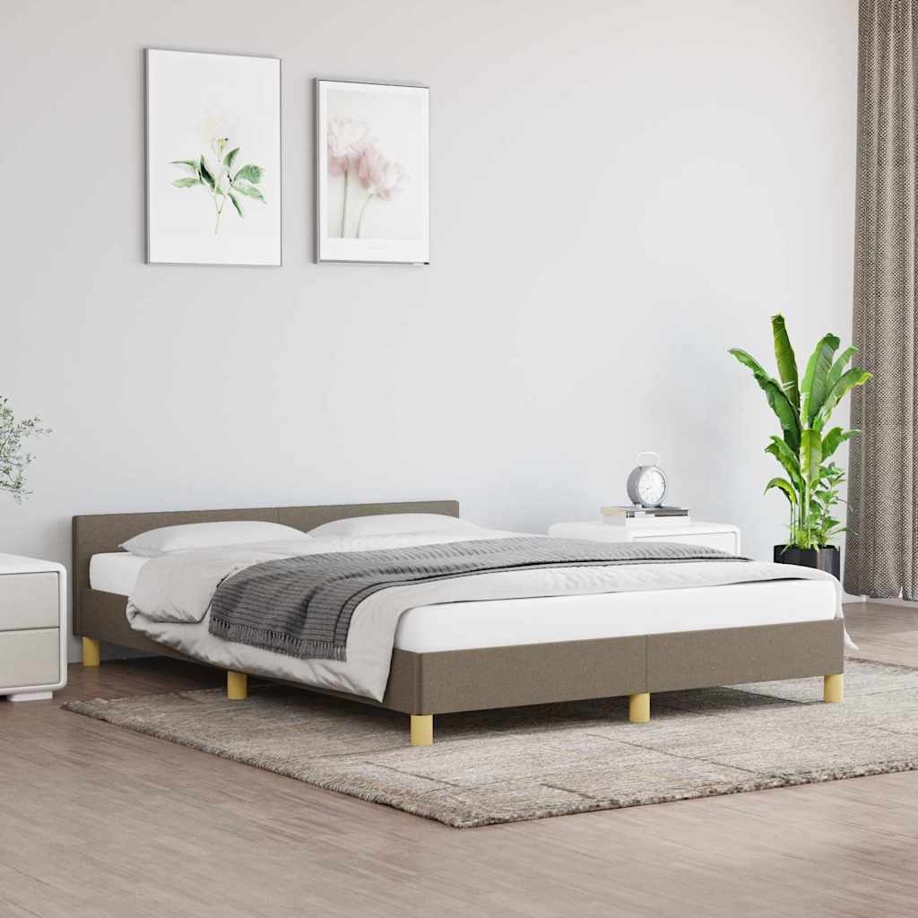 Bettgestell ohne Matratze Taupe 140x190 cm Stoff