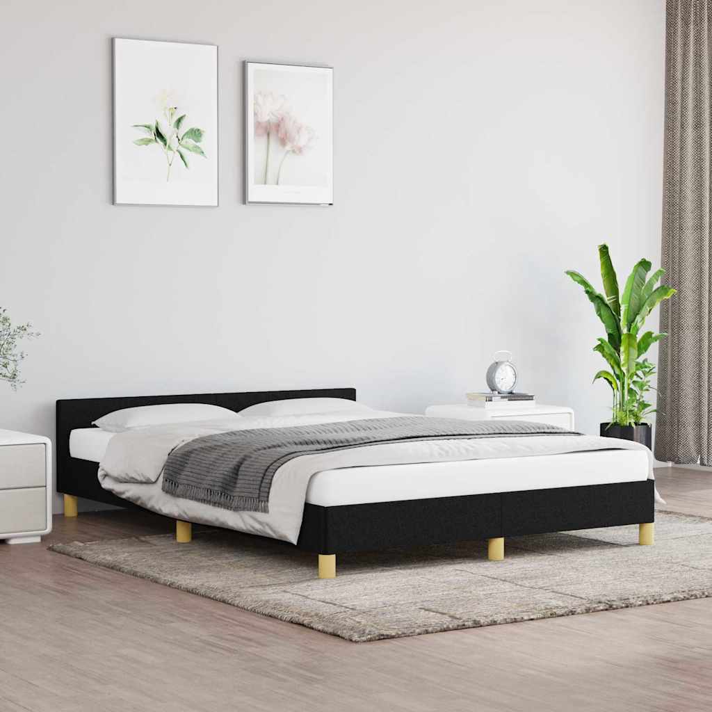 Bettgestell ohne Matratze Schwarz 140x200 cm Stoff
