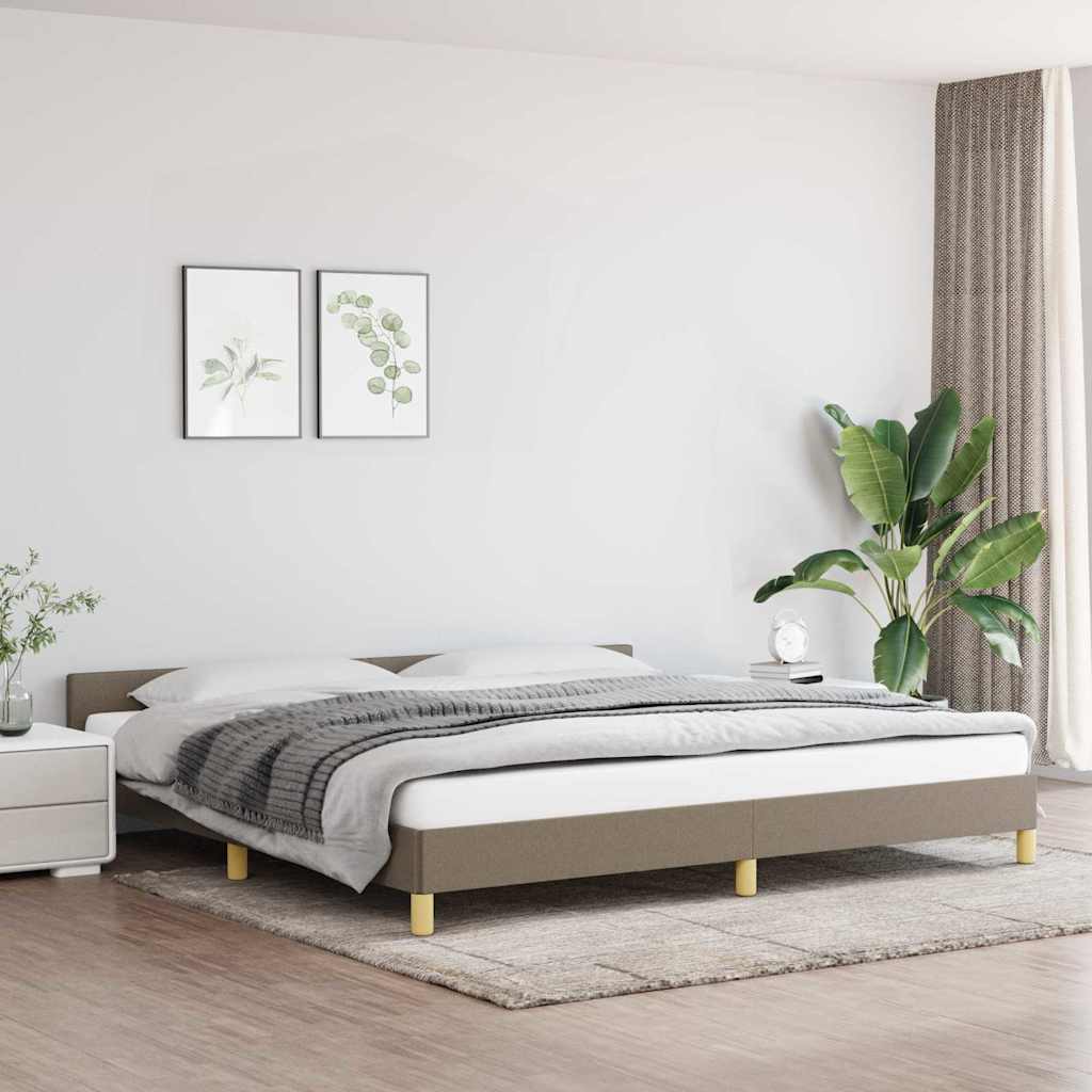 Bettgestell ohne Matratze Taupe 200x200 cm Stoff