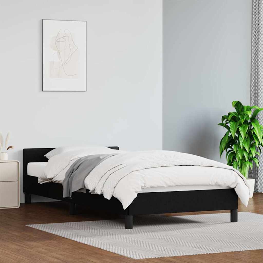 Bettgestell mit Kopfteil ohne Matratze Schwarz 80x200 cm