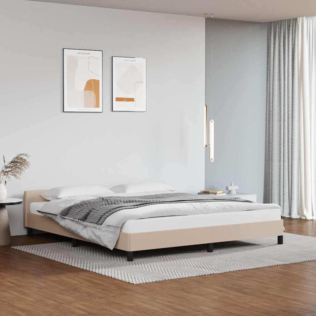 Bettgestell mit Kopfteil ohne Matratze Cappuccino 160x200 cm