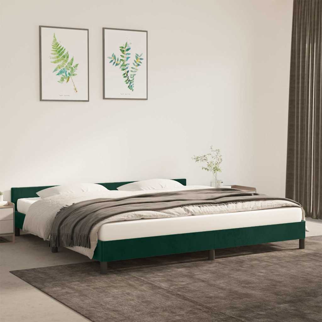 Bettgestell ohne Matratze Dunkelgrün 200x200 cm Samt