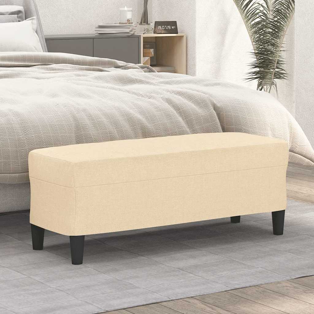 Sitzbank Creme 100x35x41 cm Stoff