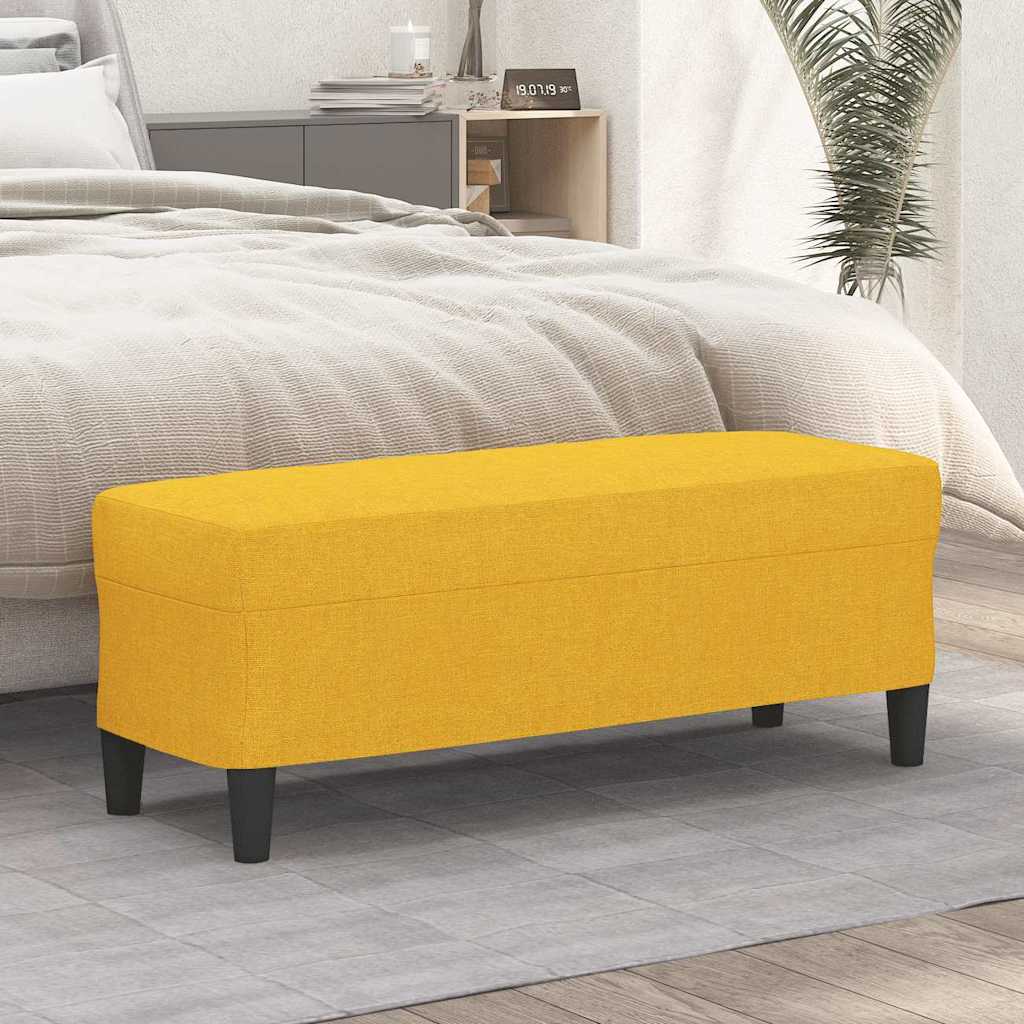 Sitzbank Hellgelb 100x35x41 cm Stoff