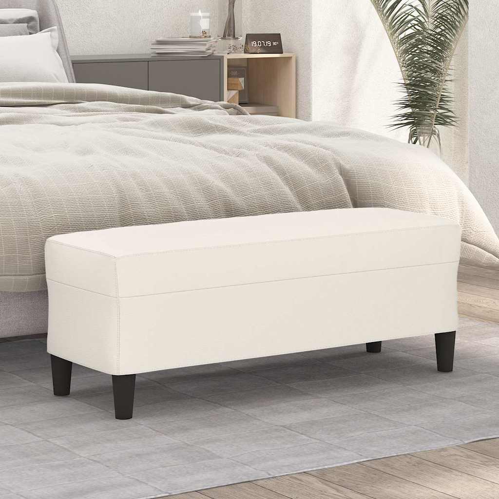 Sitzbank Creme 100x35x41 cm Kunstleder